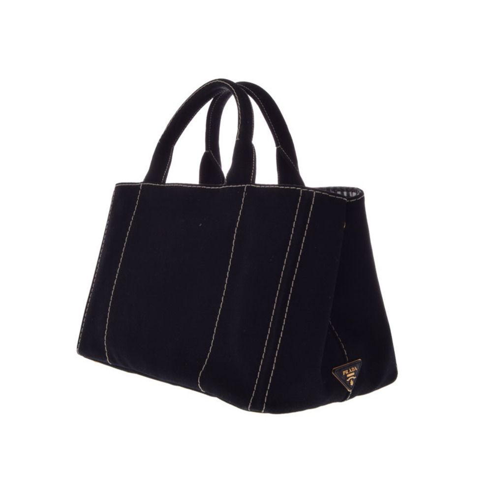 Prada Bag Tote Canvas Canapa Black